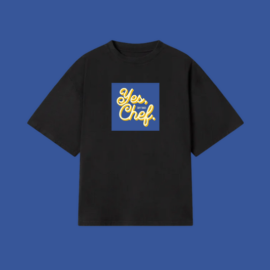 Yes Chef – Black Oversized T-Shirt (240 GSM)